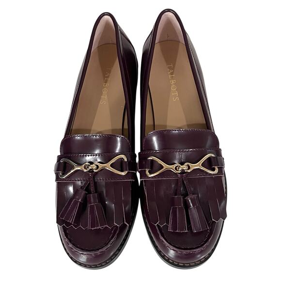 Talbots Leather Loafers Laura Kiltie with Tassels Burgundy Slip On Women’s 8M - Picture 1 of 11